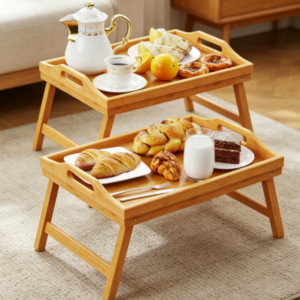 Bamboo Bed Tray Table Set
