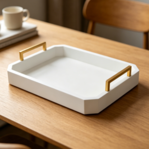 Large Bamboo Serving Tray Set with Handles