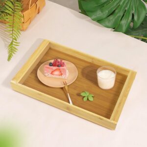 Bamboo Serving Tray Set with Handles