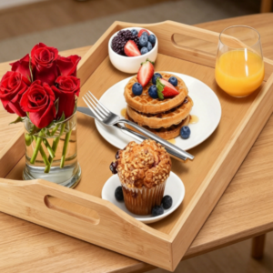 Bamboo Serving Tray with Handles