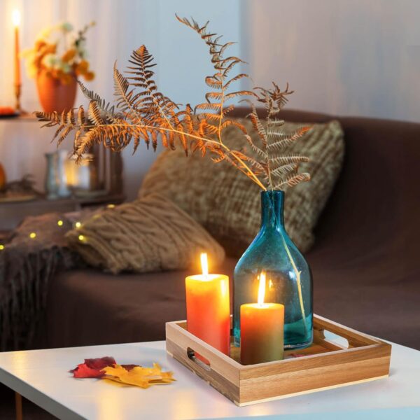 Wooden Serving Tray Set with Handles